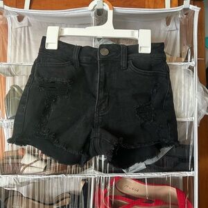 SO Black Distressed Denim Shorts